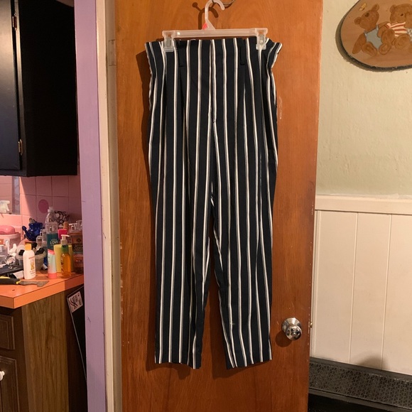 H&M high waisted striped pants sz 8 - Picture 2 of 7